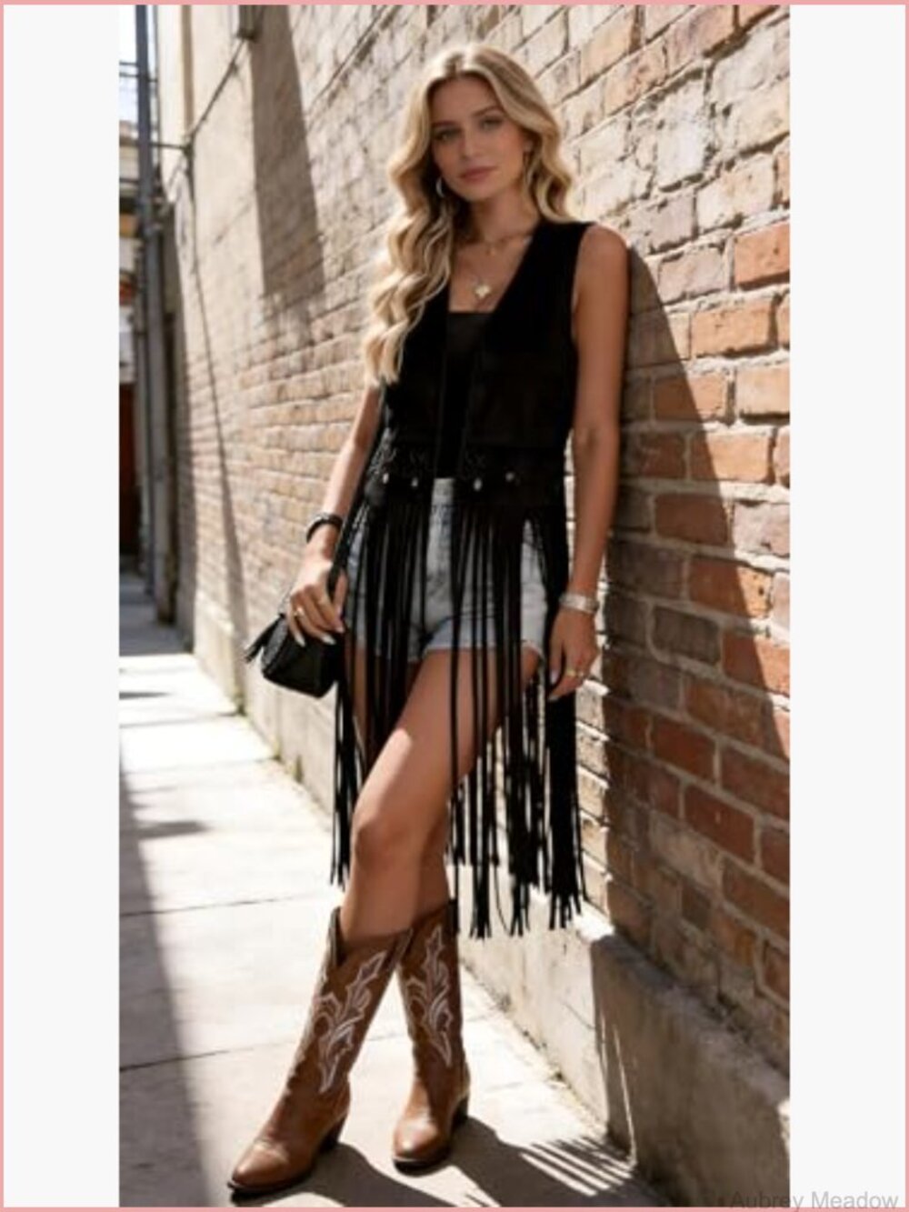 Faux Suede Tassel Vest Sleeveless Open Front Fringe Jacket Long Cardigan - Picture 6 of 6